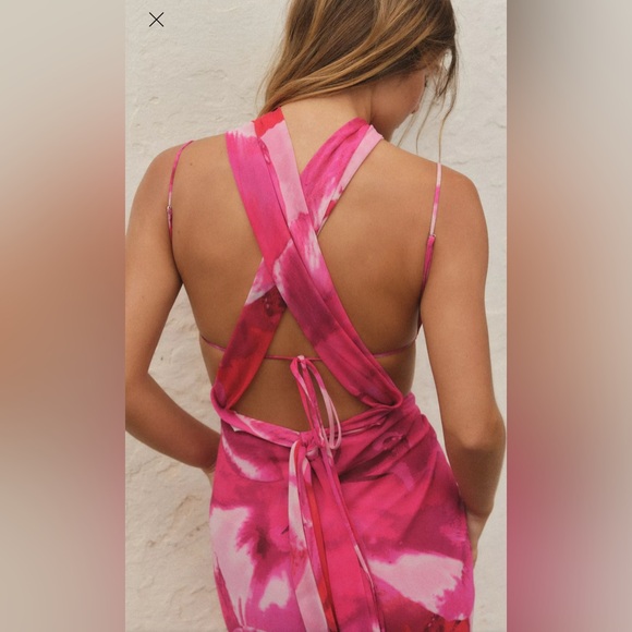 Zara FOULARD PRINT LONG DRESS - Picture 3 of 7